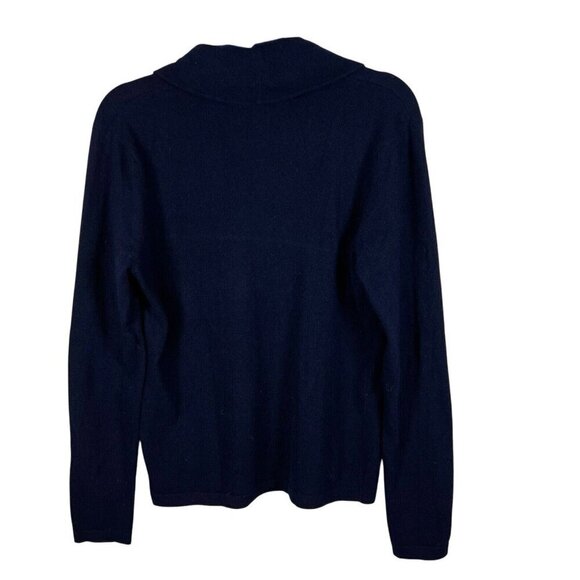 Lauren Ralph Lauren Merino Wool Cashmere Angora Rabbit Sweater Size L Blue Soft - Picture 2 of 7
